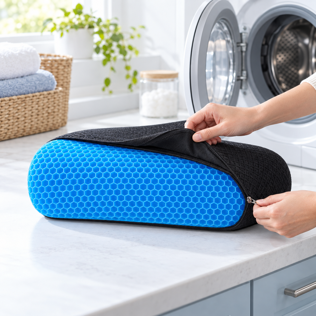Removable, washable cover on the Verraloom lumbar cushion